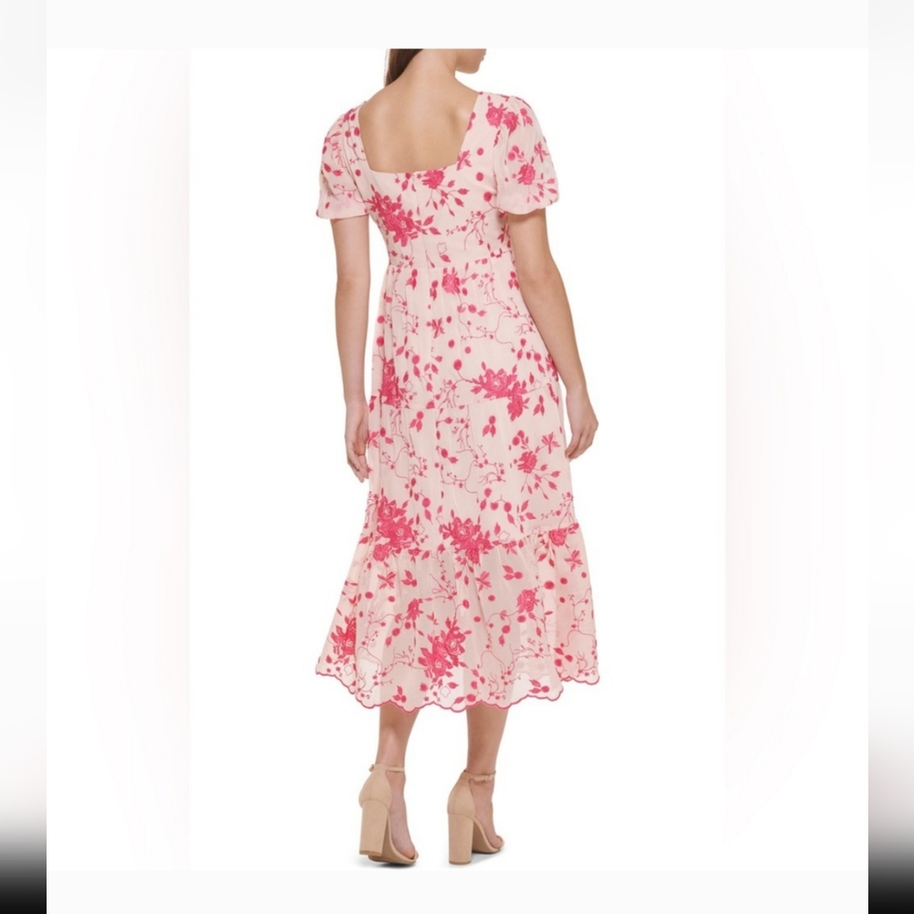 Kensie Pink Floral Midi Dress
